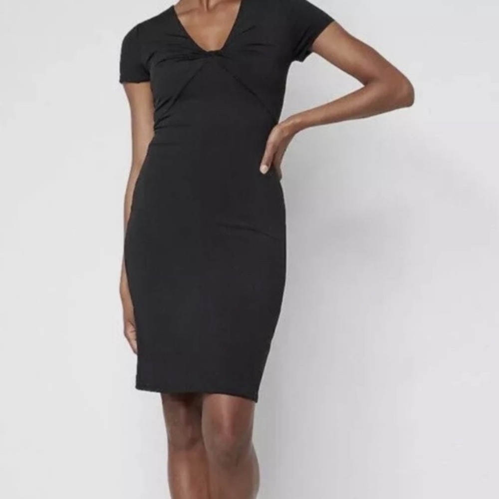 Express Black Body Contour Tie Knot Front Sheath Dress Medium